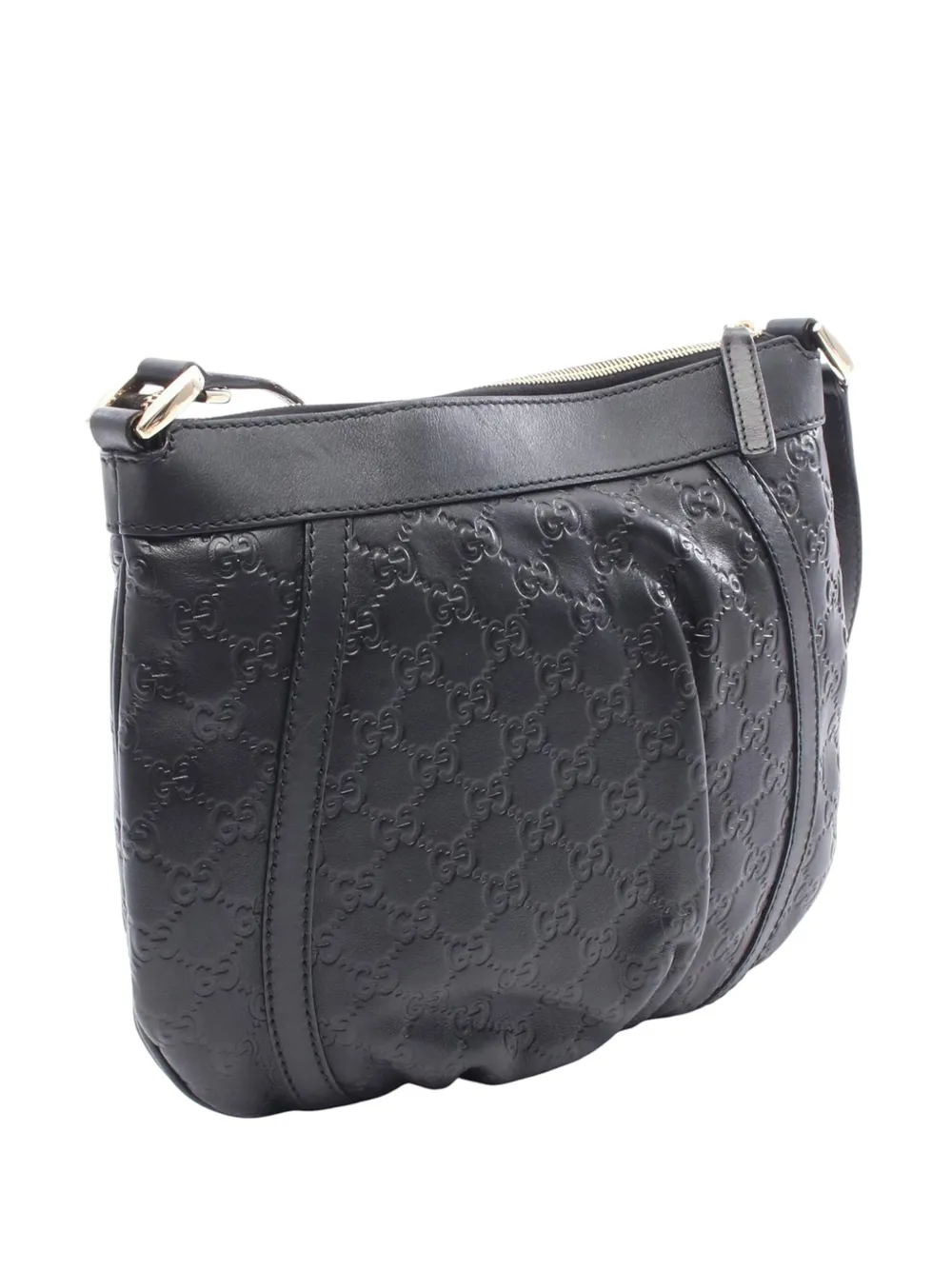 Pre-owned Gucci 2000-2015 Ssima Abbey D Ring Crossbody Bag In Black
