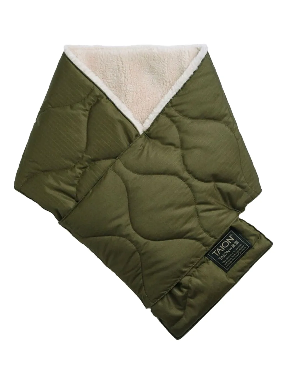 Taion Quilted Reversible Scarf In Green