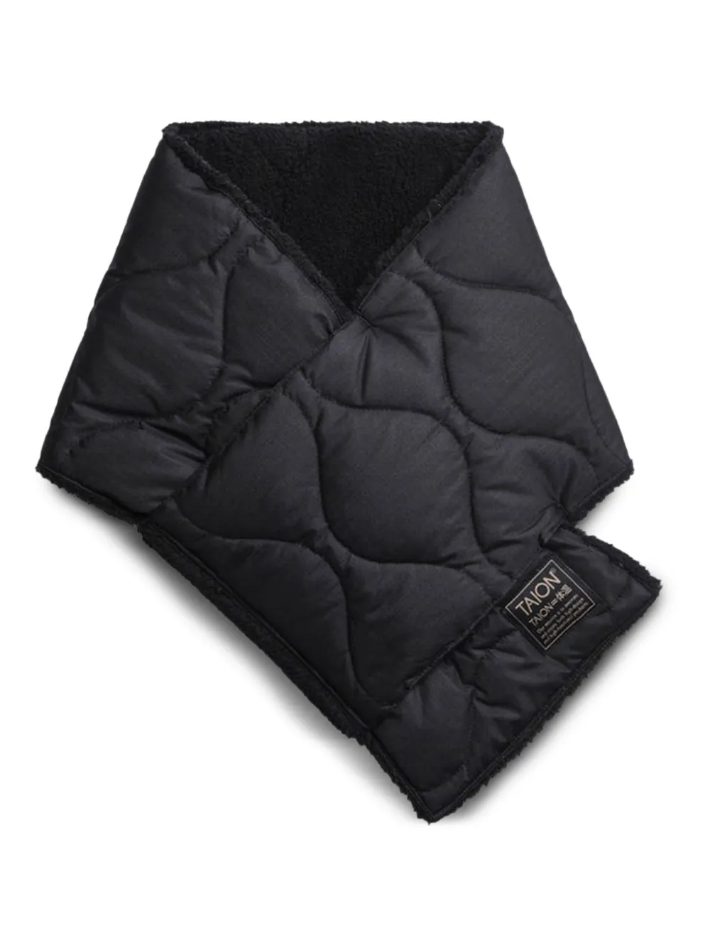 Taion Quilted Reversible Scarf In Black