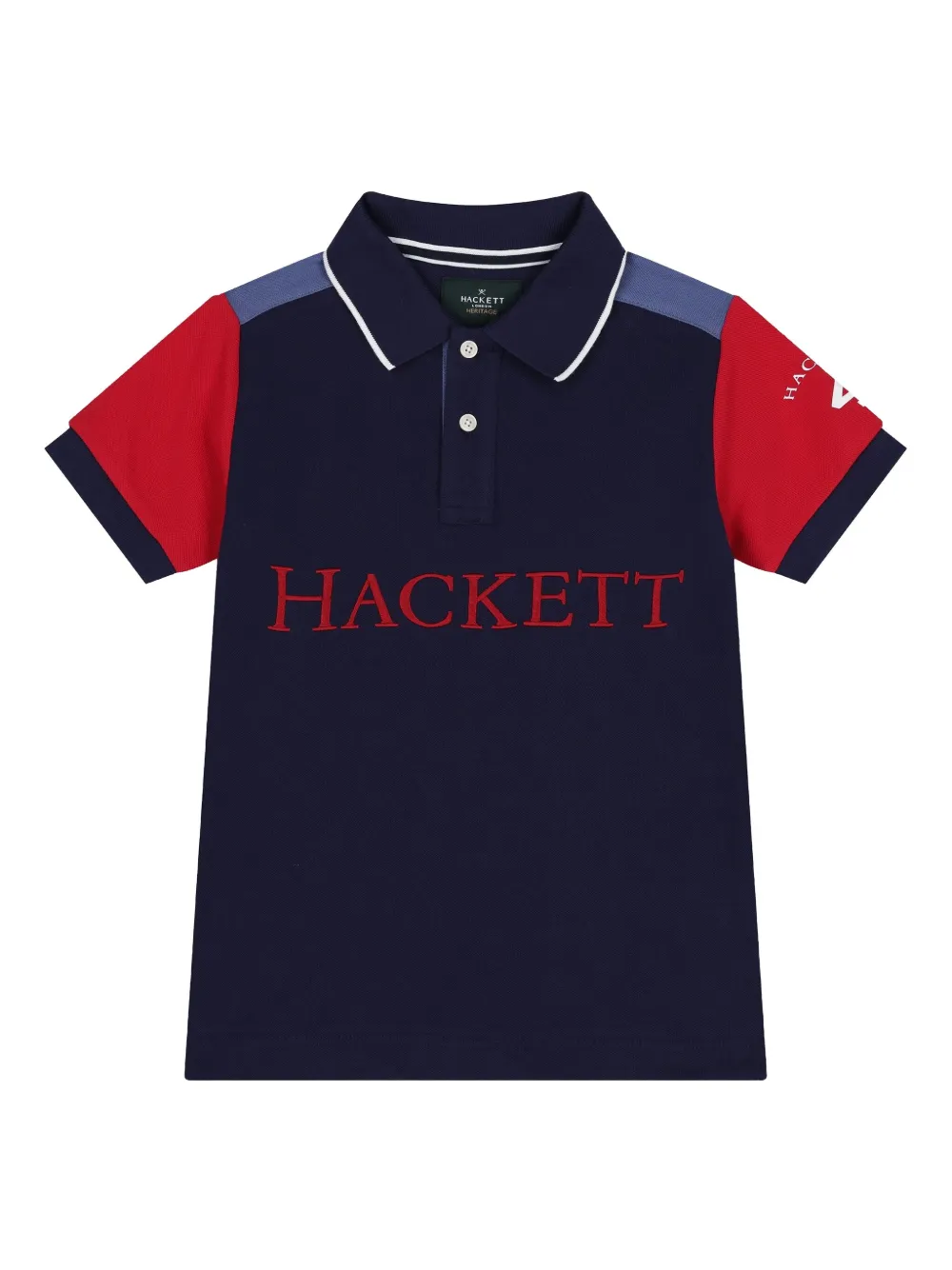 Hackett Logo Polo Shirt In Blue