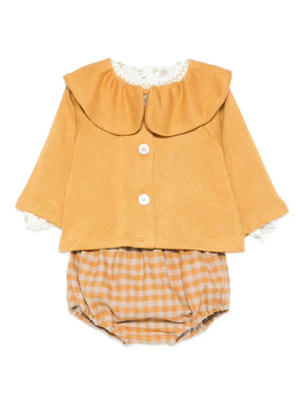 La Stupenderia check-pattern shorts set | Yellow | Image 1