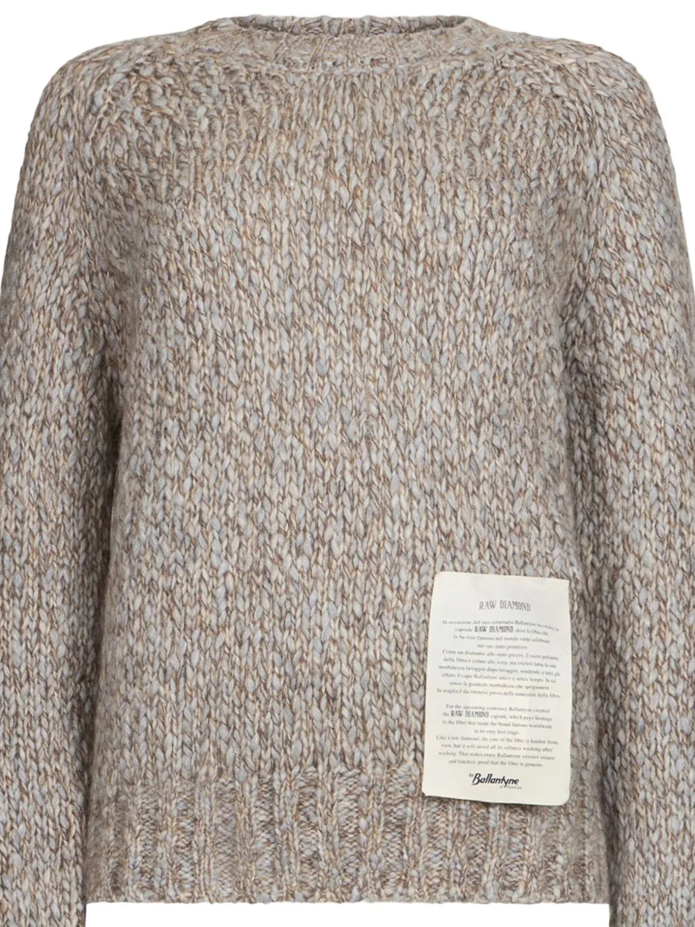 Ballantyne Textured Knit Pullover With Ribbed Cuffs And Hem In Gray