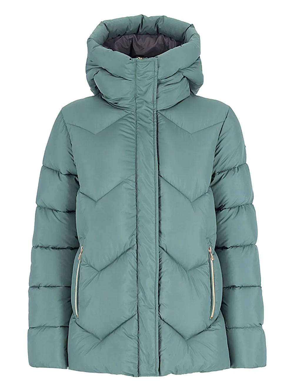 CONTE OF FLORENCE quilted hooded jacket | Green | Image 1