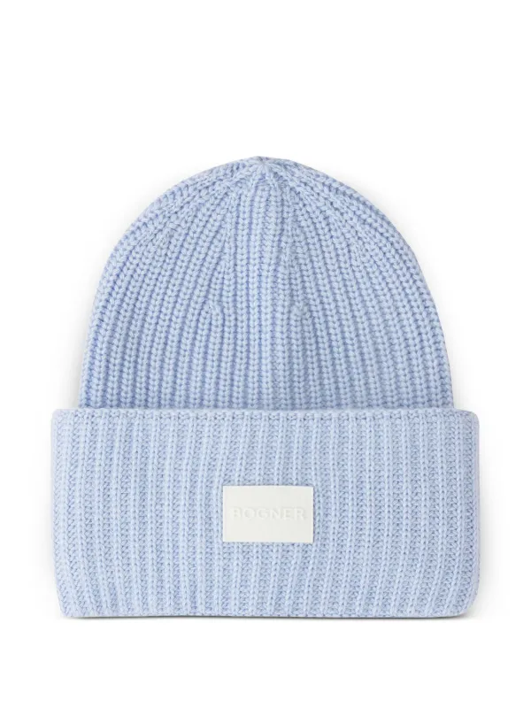 Bogner Lahra Logo-patch Beanie in Blue