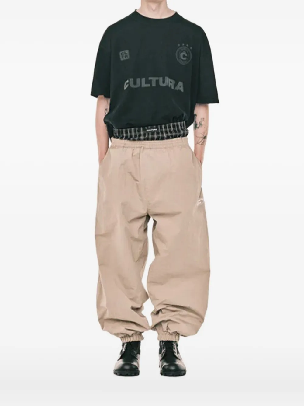 CULTURA playera de algodón con logo estampado | negro | Image 1