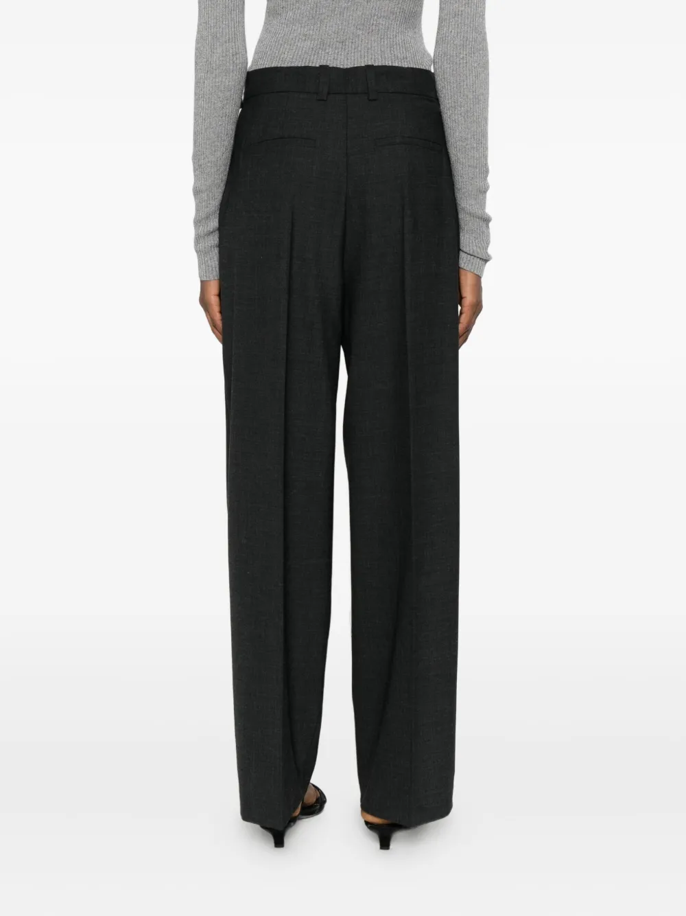 Solotre Pleated Trousers In Black