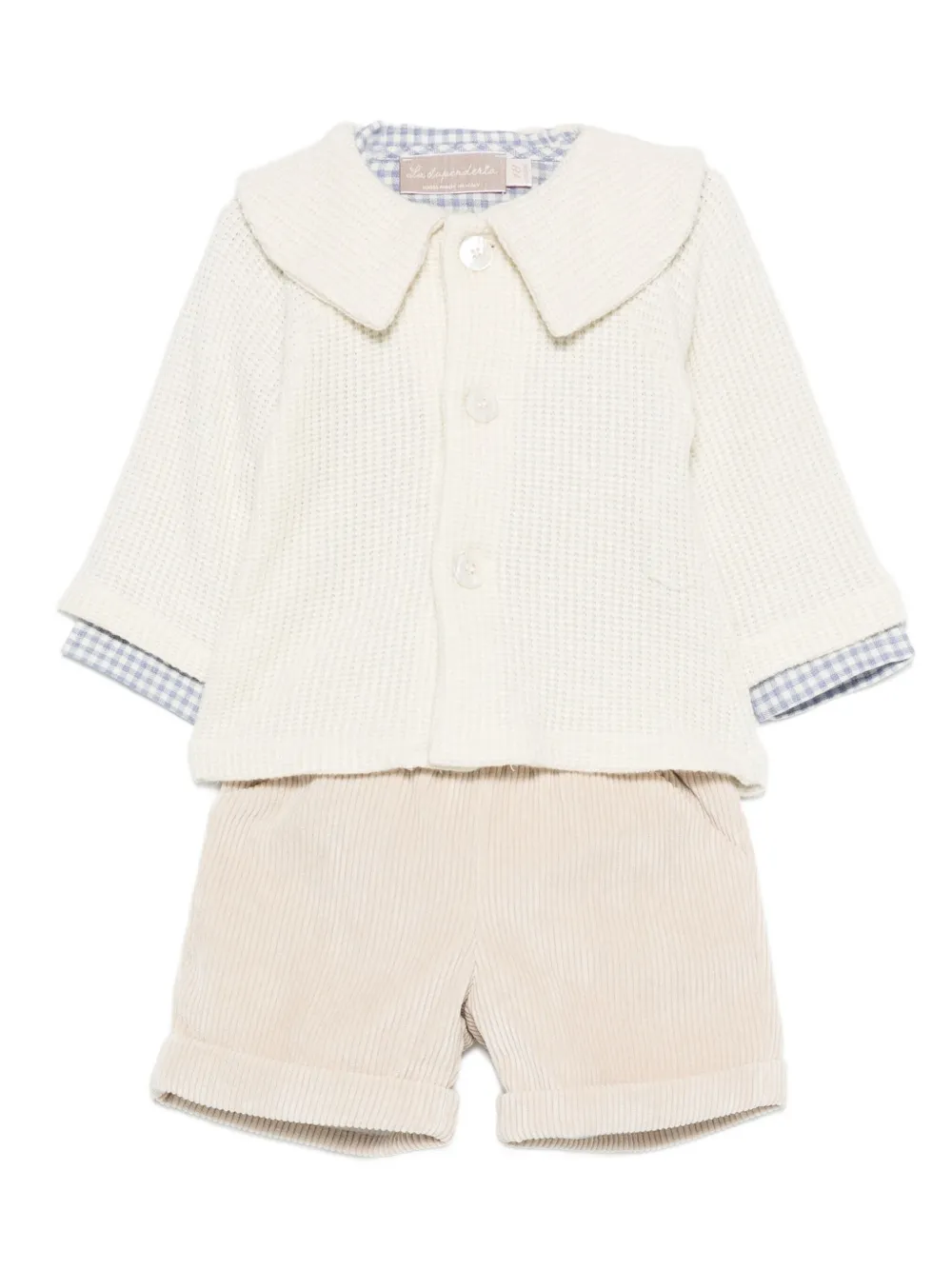 La Stupenderia Short-Set aus Cord | Nude | Image 1