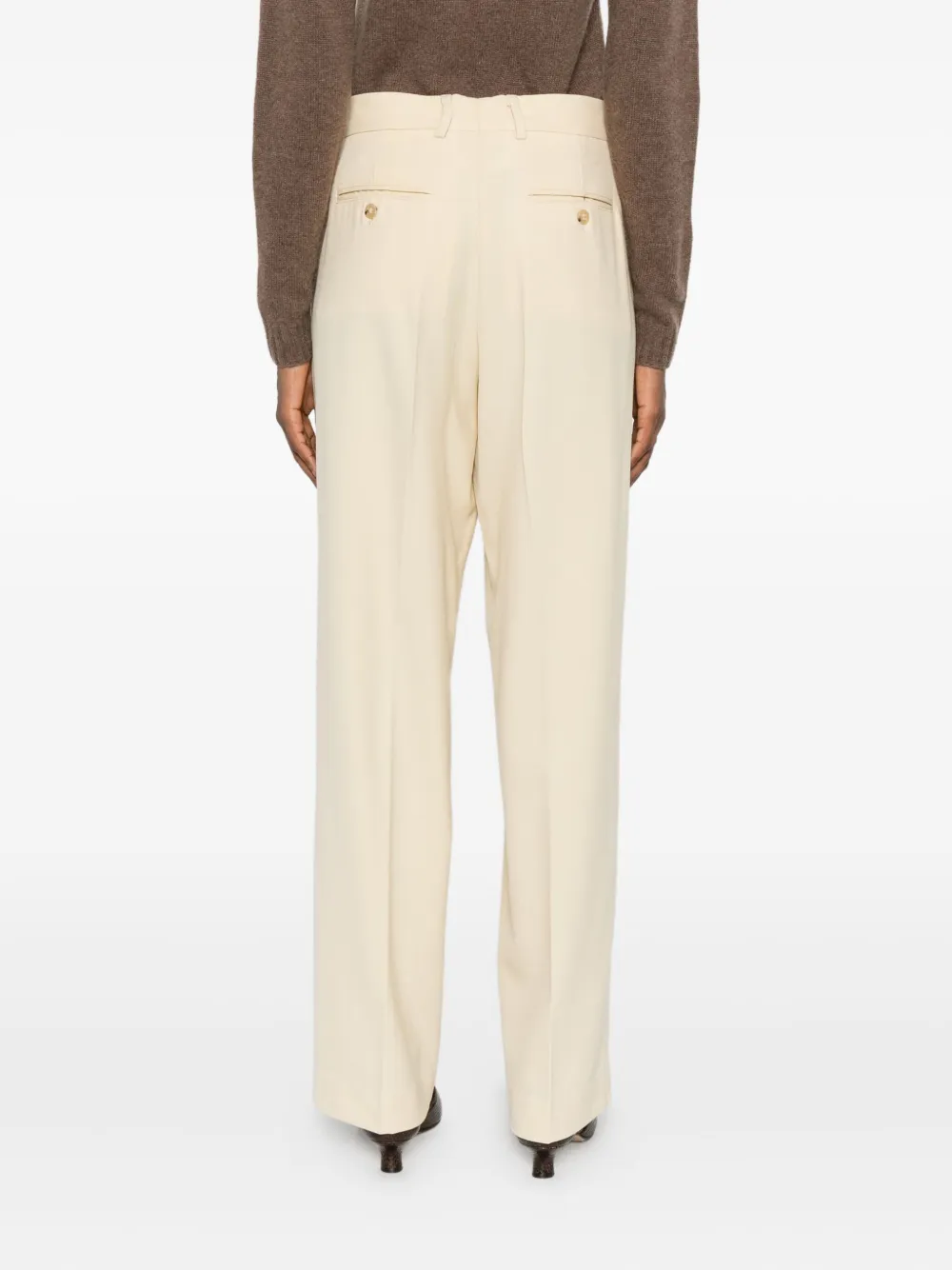 SOLOTRE Broek met geplooid detail Geel