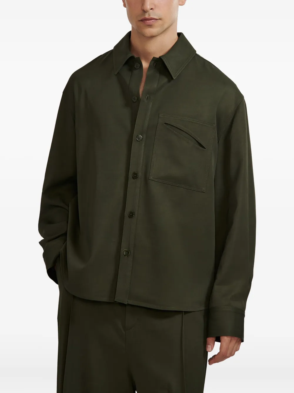 Lgn Louis Gabriel Nouchi Signature Pocket Shirt In Green