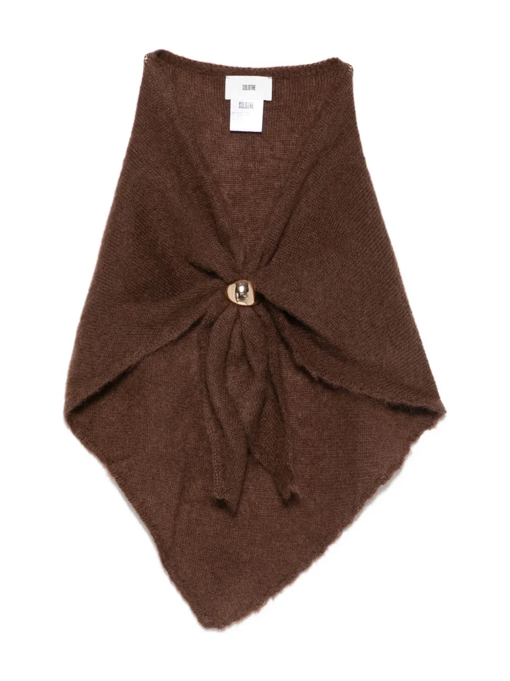 Solotre Ring-embellished Scarf In Brown
