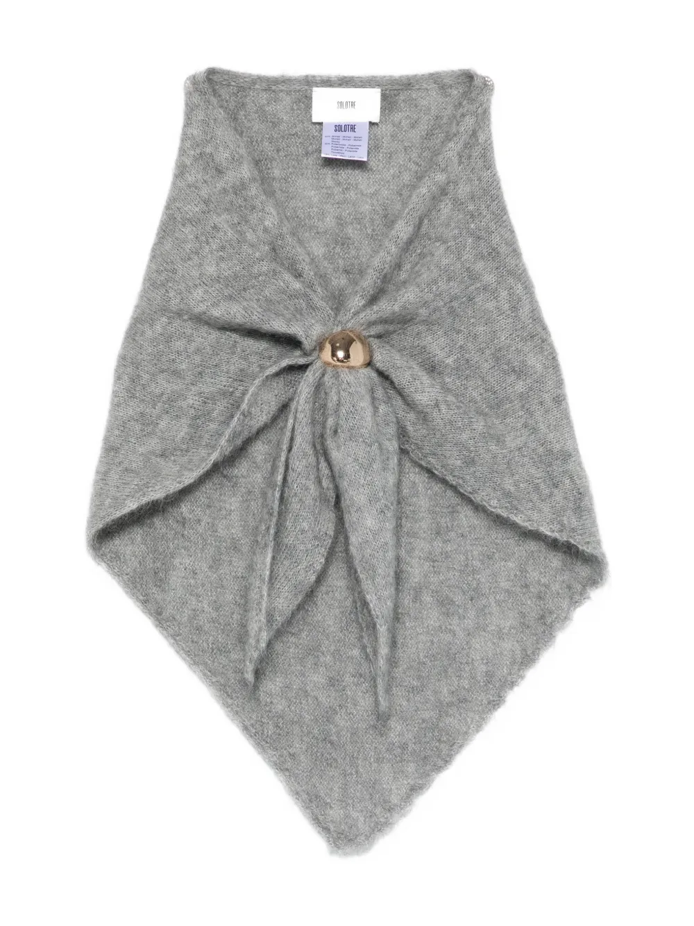 Solotre Ring-embellished Scarf In Gray