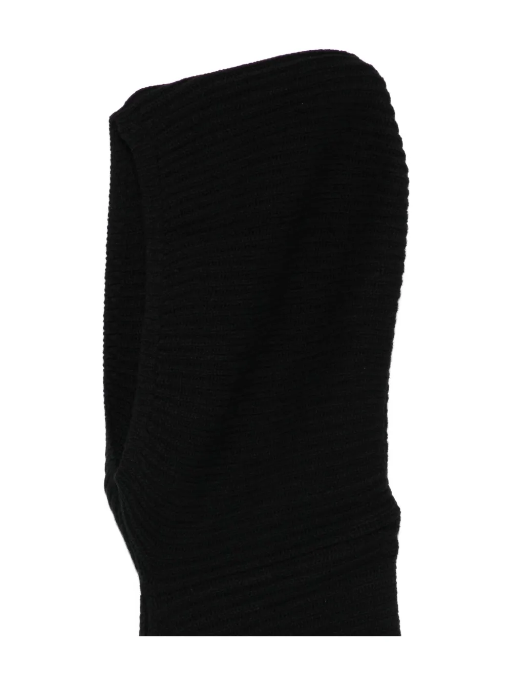Solotre Rib-knit Scarf In Black