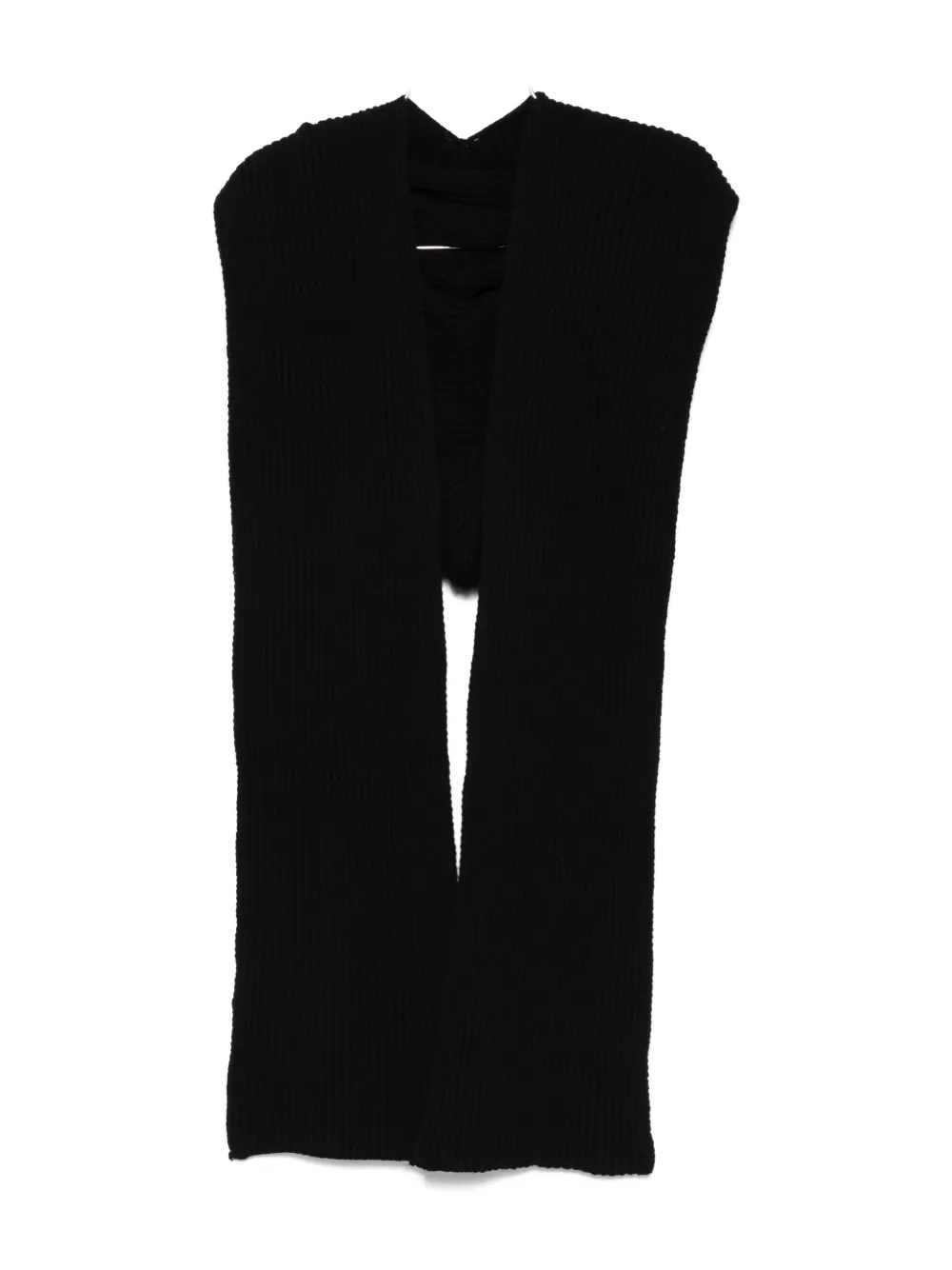 Solotre Rib-knit Scarf In Black