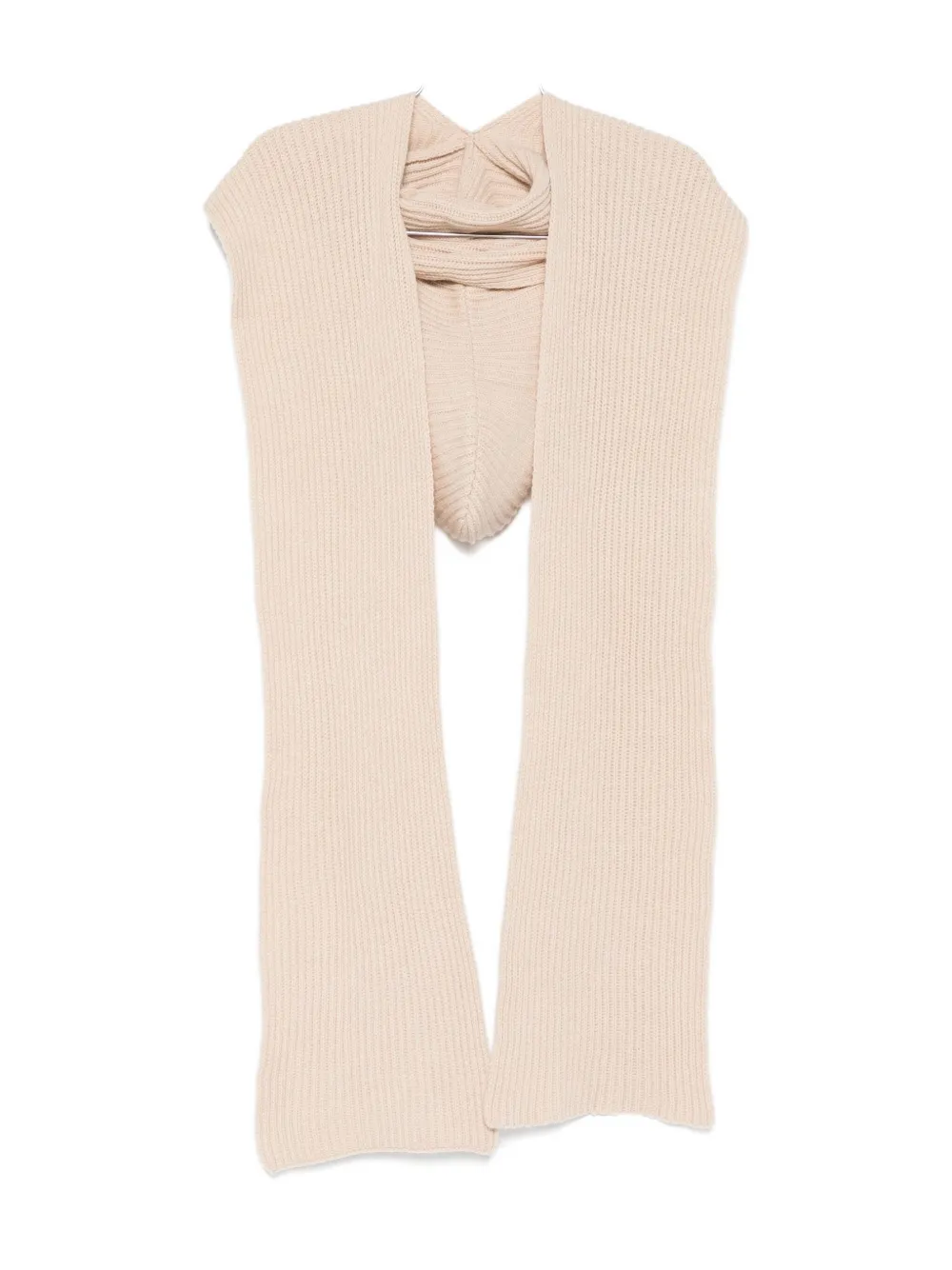 Solotre Scarf-detail Balaclava In Neutral