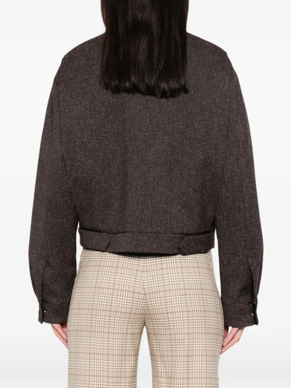 Patrizia Pepe Jack met ritssluiting en zak Bruin