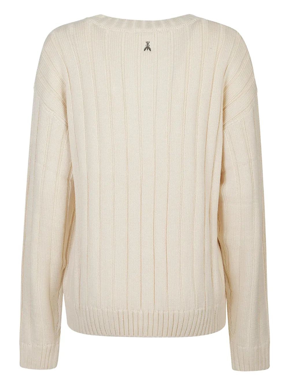 Patrizia Pepe Geribbelde trui met V-hals Beige