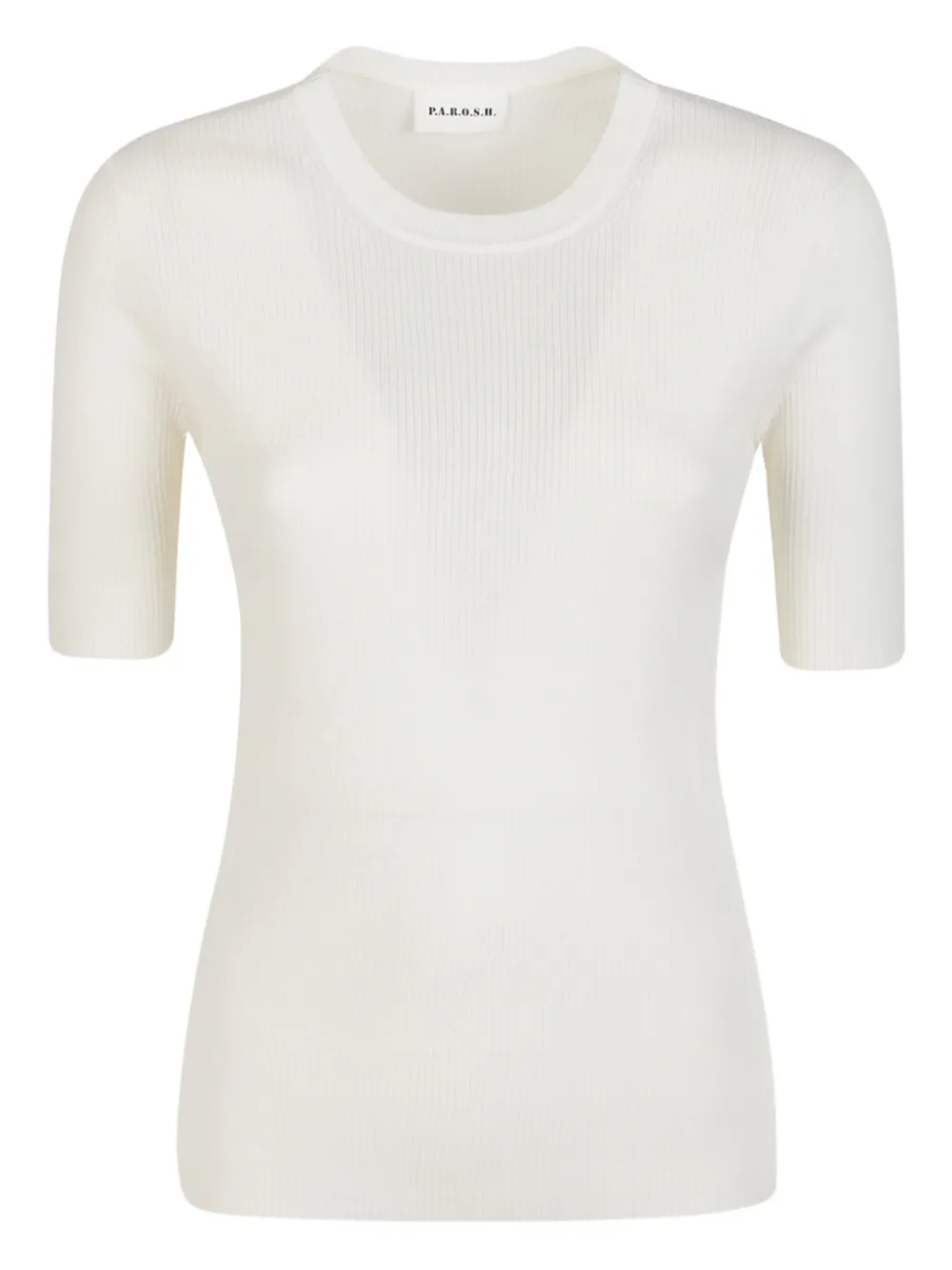 P.a.r.o.s.h Leila Ribbed T-shirt In White