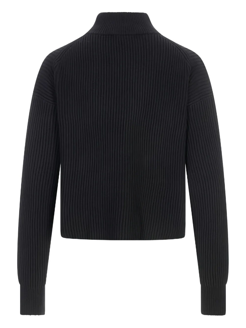 Max Mara Ribbed Funnel-neck Sweater In Blue