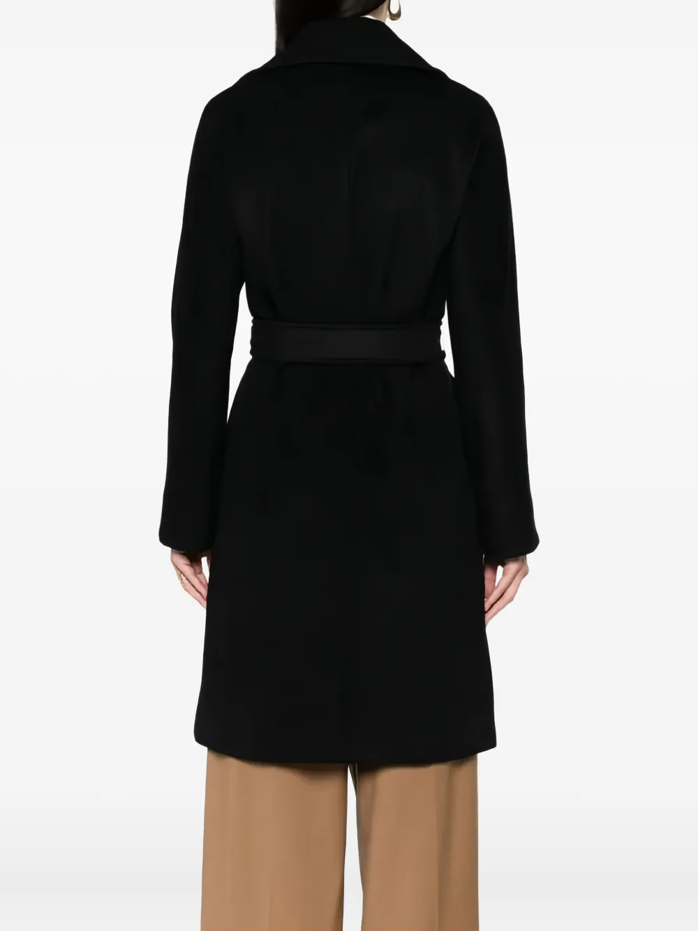 Max Mara DRAVENNA wollen jas met ceintuur Zwart