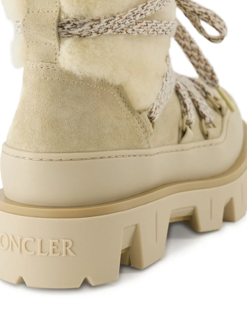 Moncler Peak Après lammy enkellaarzen met veters Beige