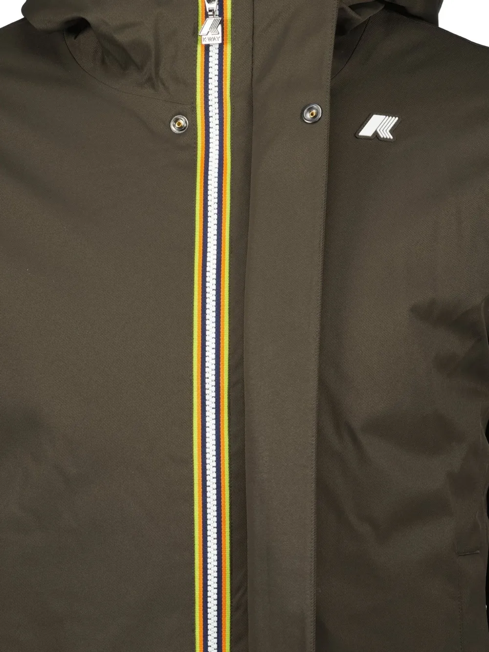 K-Way Jacko twill windjack met capuchon Groen
