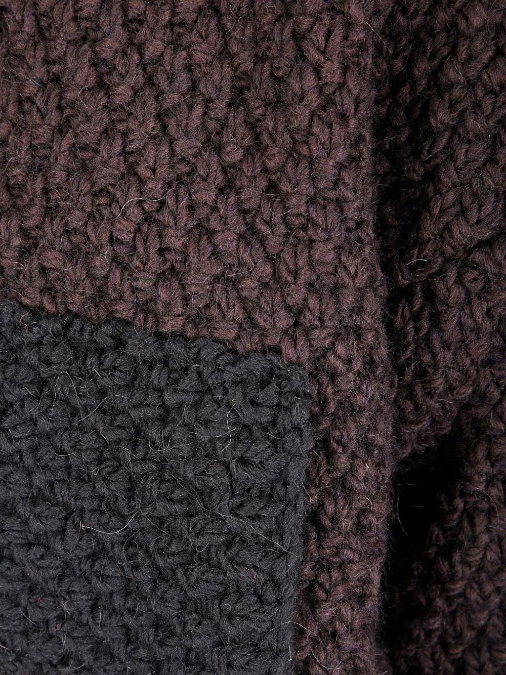 Handmade Quilted Knitted Jacket In Brown