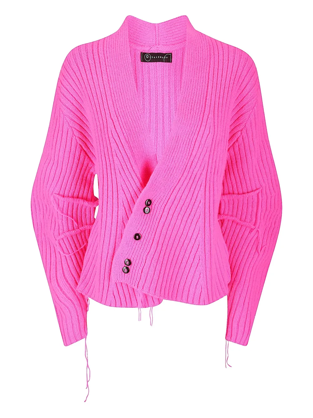 Handmade Buttoned Cardigan In Pink