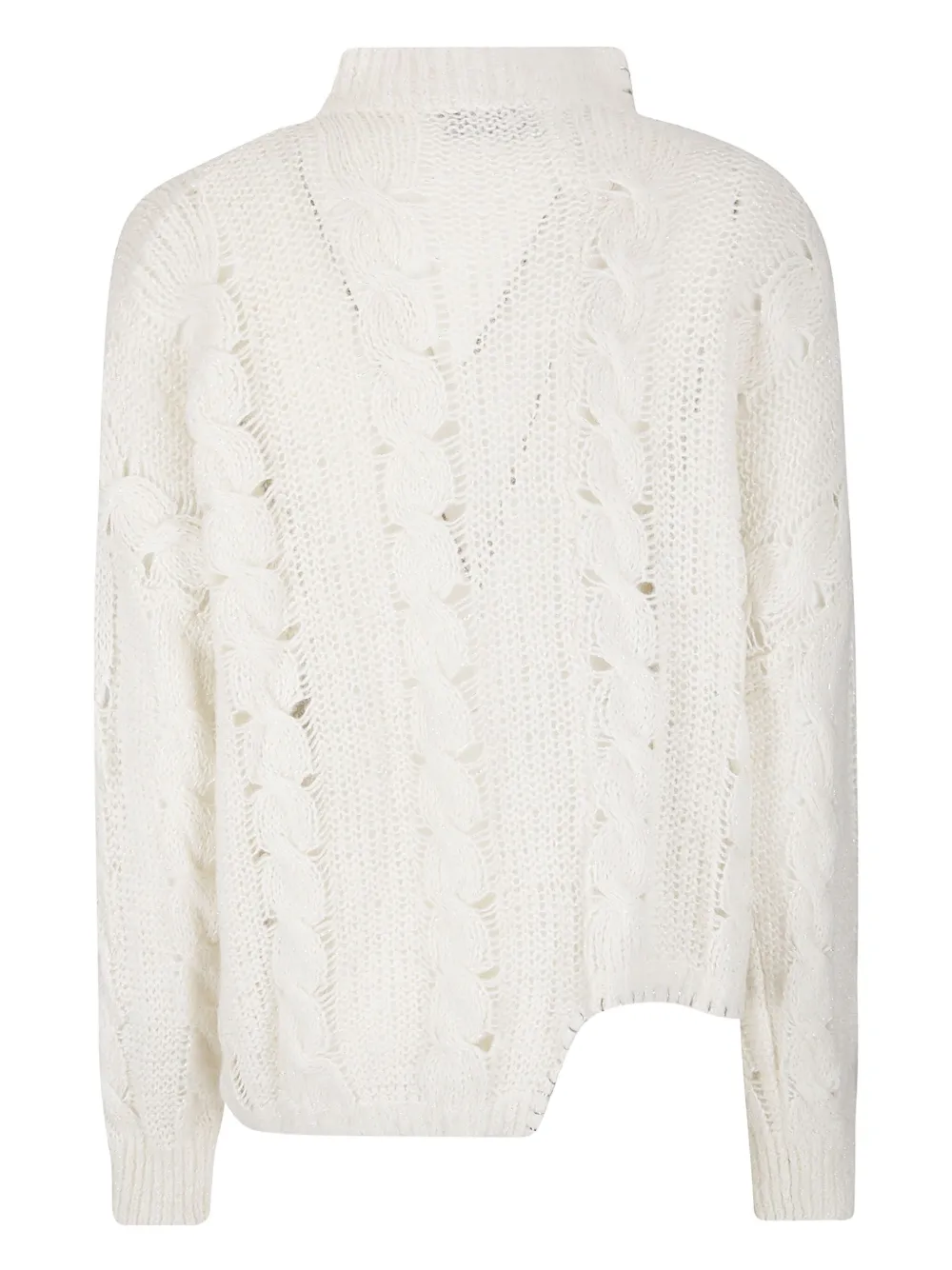 Handmade Cecile Cable-knit Sweater In White
