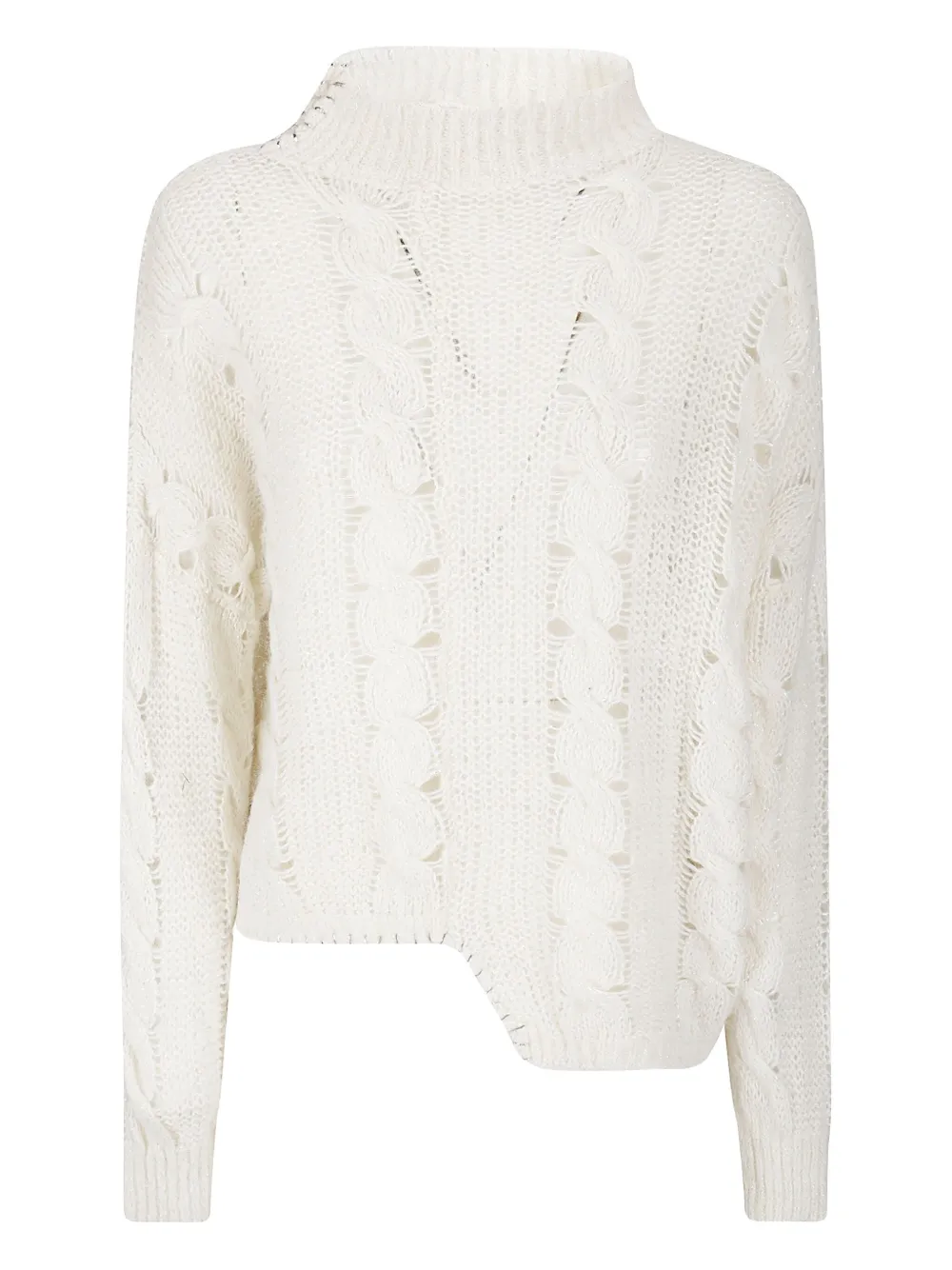 Handmade Cecile Cable-knit Sweater In White