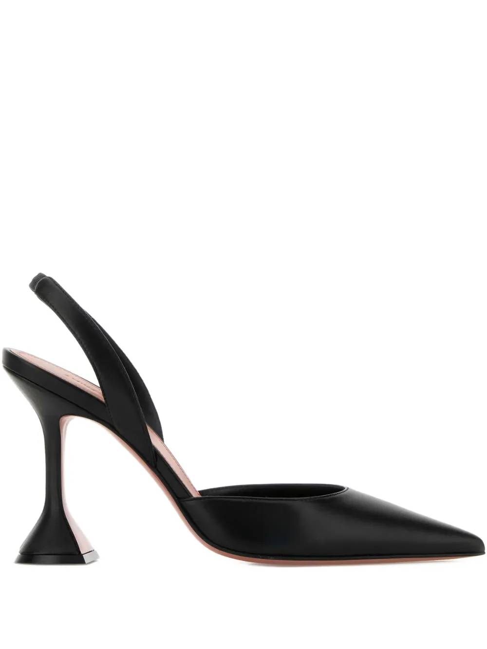 Amina Muaddi 95mm holli sling leather pumps Zwart