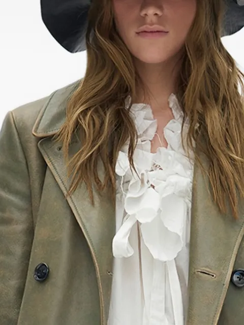 Ann Demeulemeester معطف جلد 'أنيت' بصفي أزرار