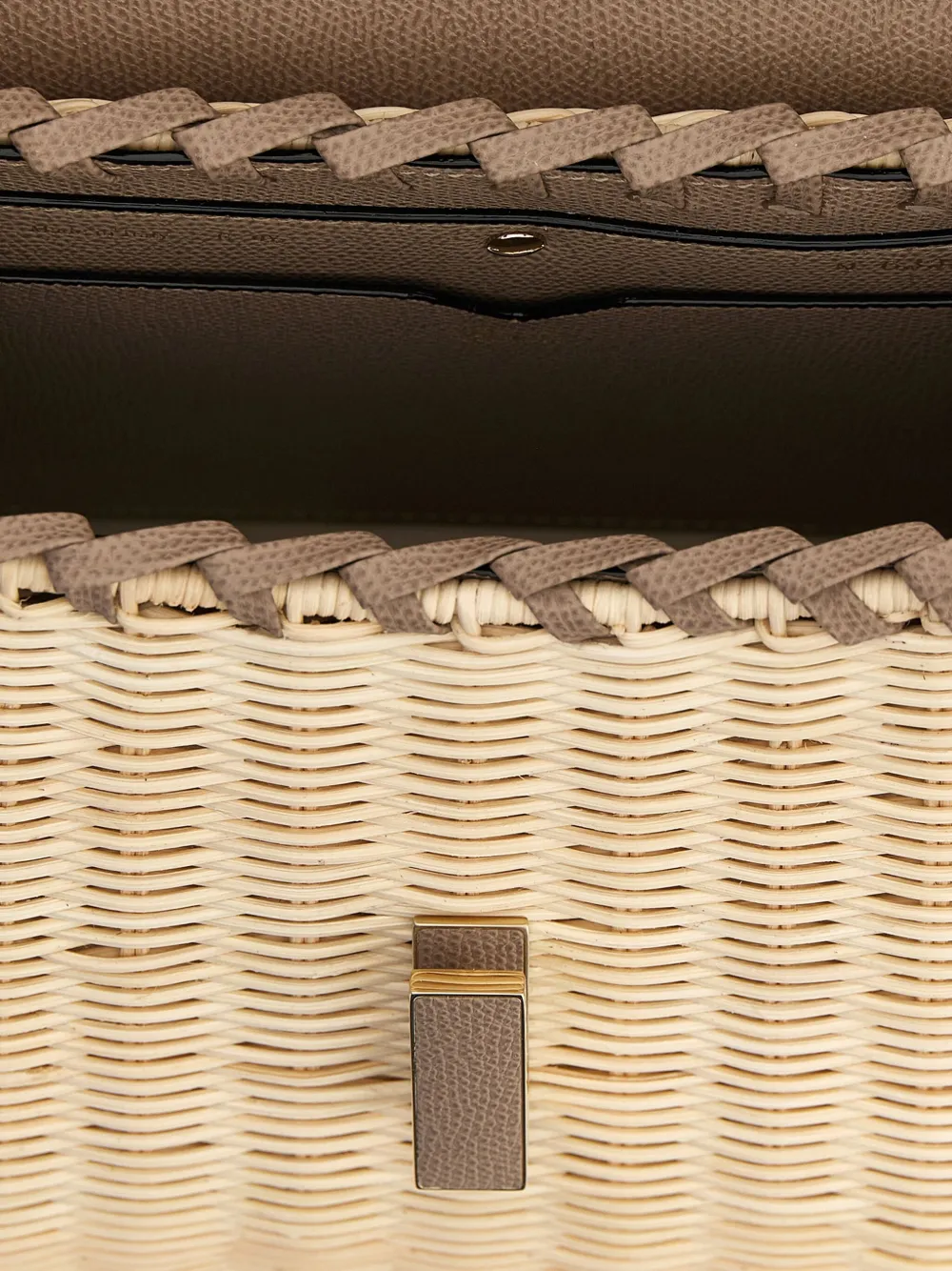 Valextra Medium Handbag Featuring Woven Texture In Neutral