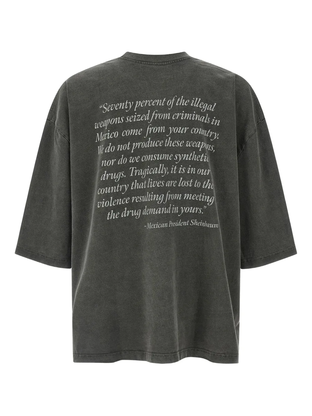 Willy Chavarria T-shirt met print en korte mouwen - Grijs