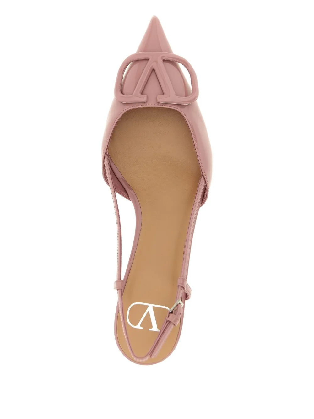 Valentino Garavani 40 mm Vlogo slingback pumps met puntige neus Roze