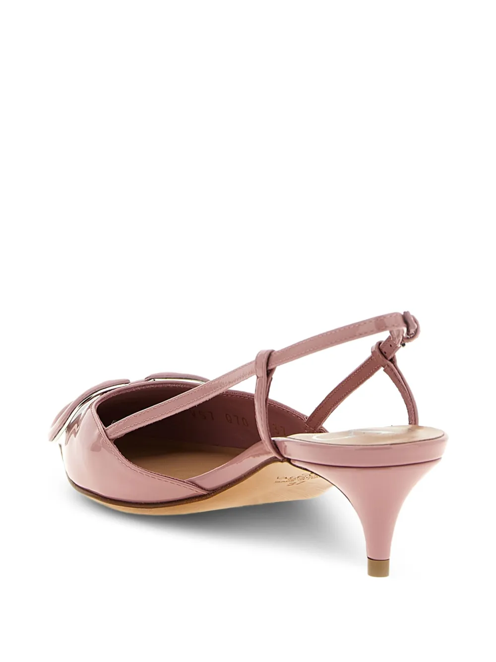 Valentino Garavani 40 mm Vlogo slingback pumps met puntige neus Roze