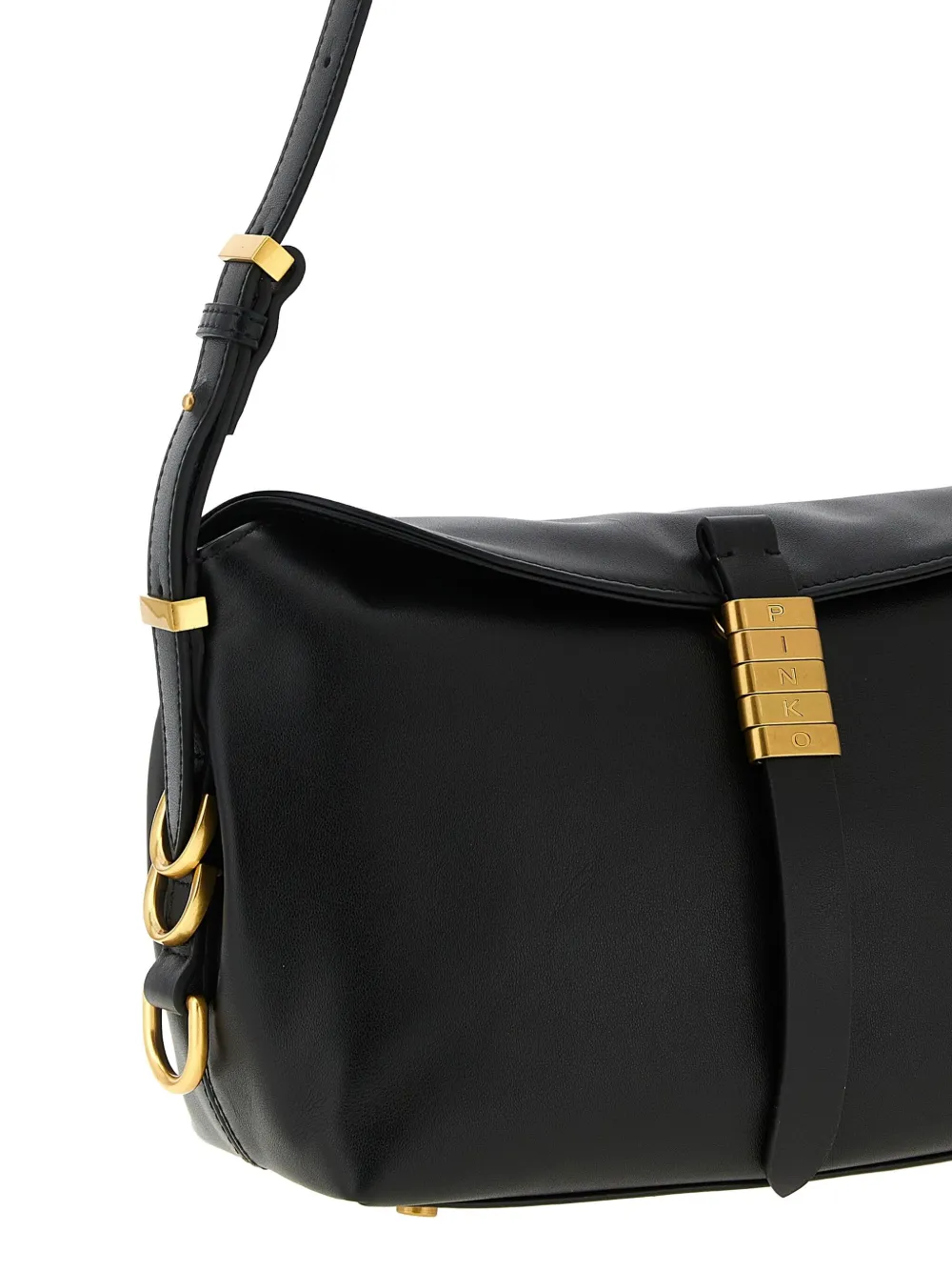 Pinko Saddle Baguette Small Shoulder Bag In Black