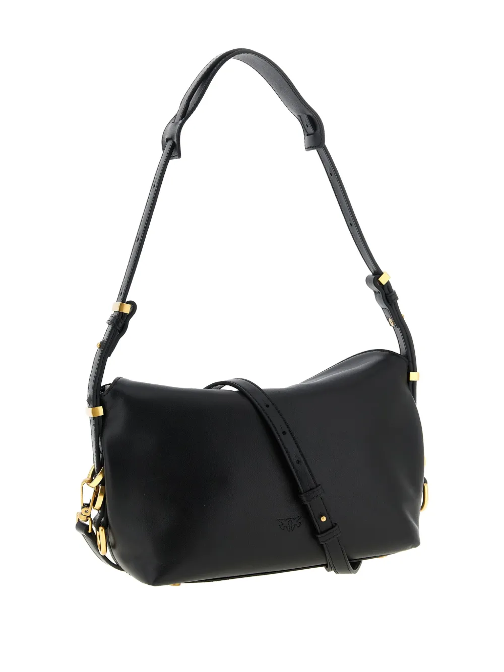 PINKO Saddle schoudertas met gegraveerde ring - Zwart