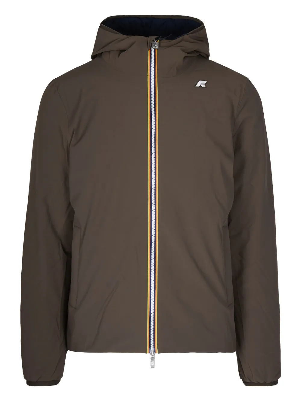 K-Way logo-detail hooded jacket | Brown | Image 1