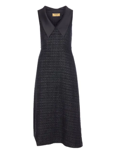 Curiel boucle-effect V-neck midi dress