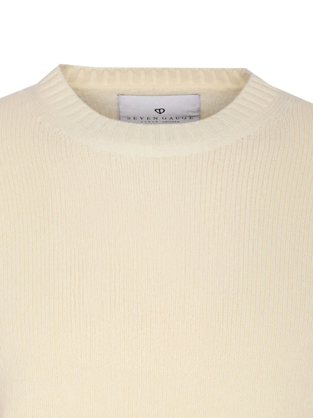Seven Gauge Crew-neck Long-sleeve Sweater In White