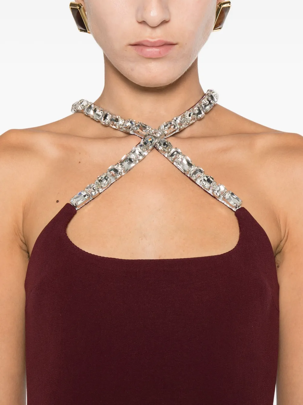 David Koma Jurk met halternek Rood