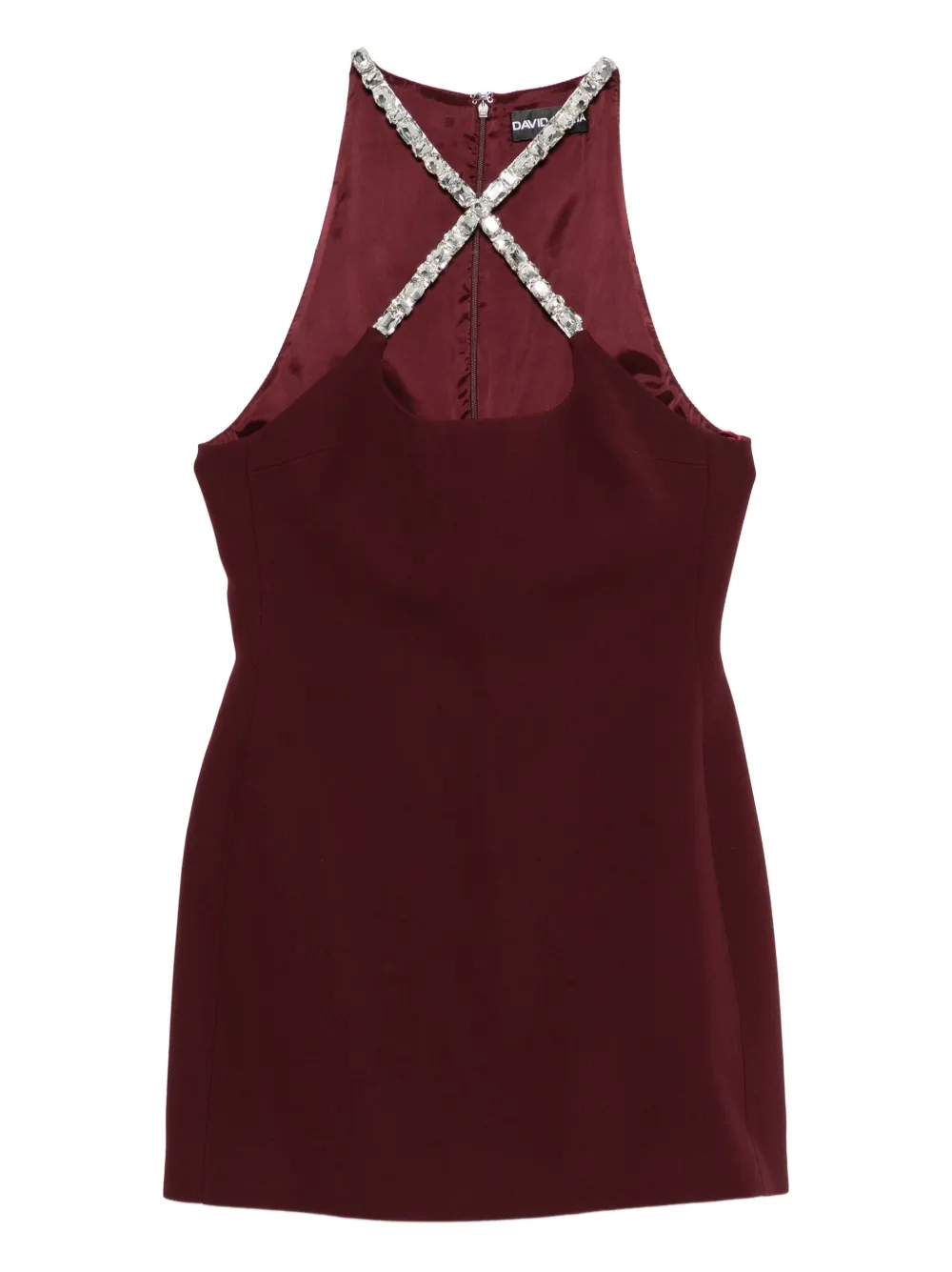 David Koma crystal-embellished halterneck dress | Red | Image 1
