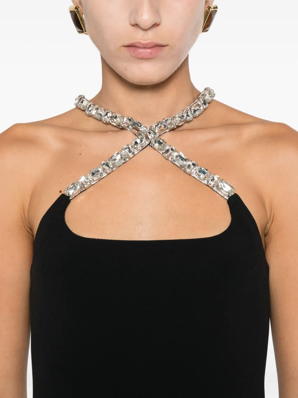 David Koma Jurk met halternek Zwart