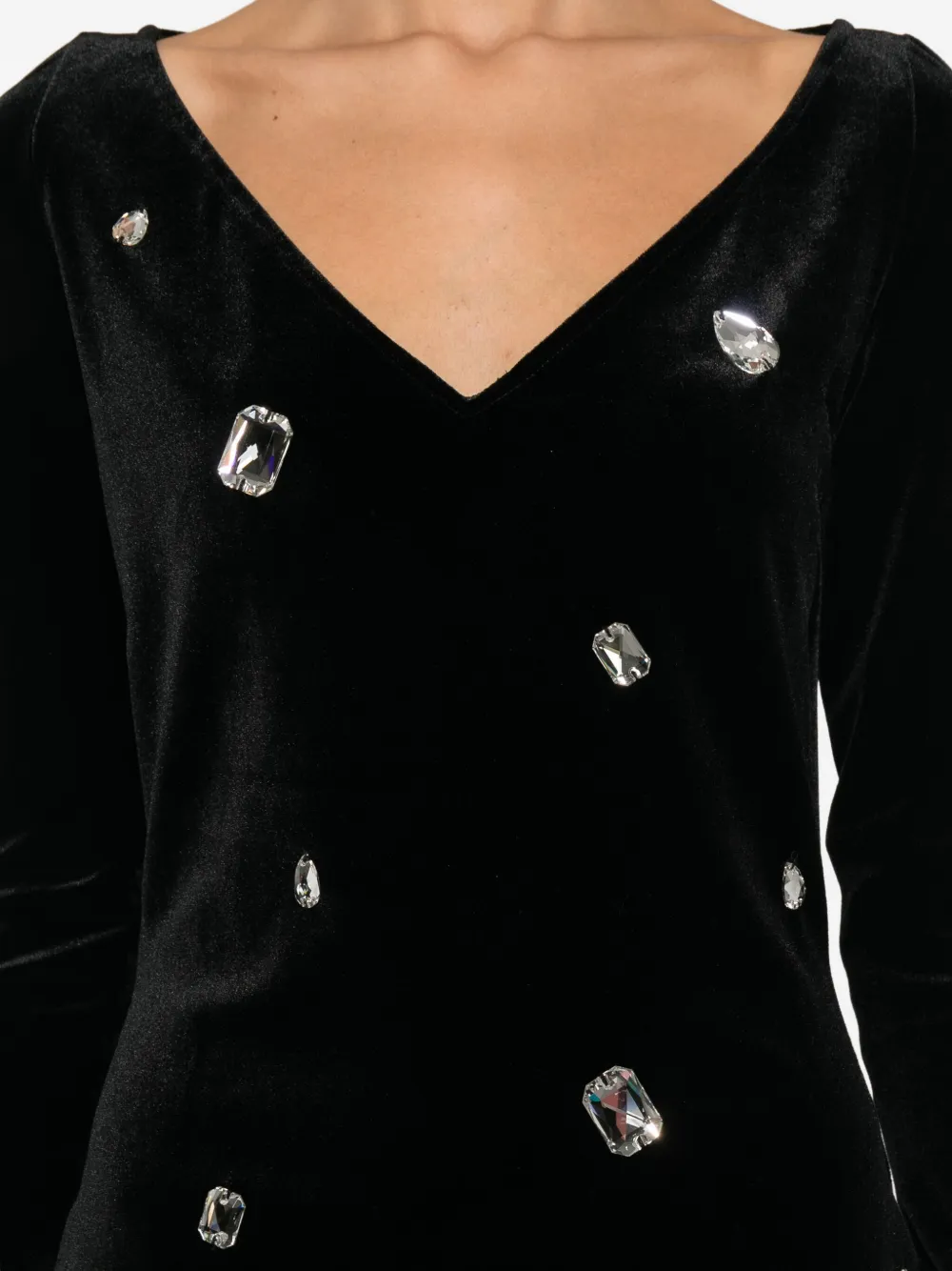 David Koma Jurk verfraaid met kristallen Zwart