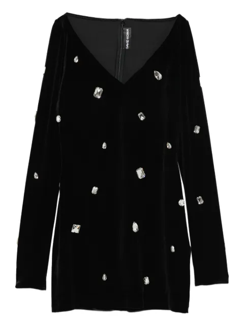 David Koma crystal-embellished V-neck dress