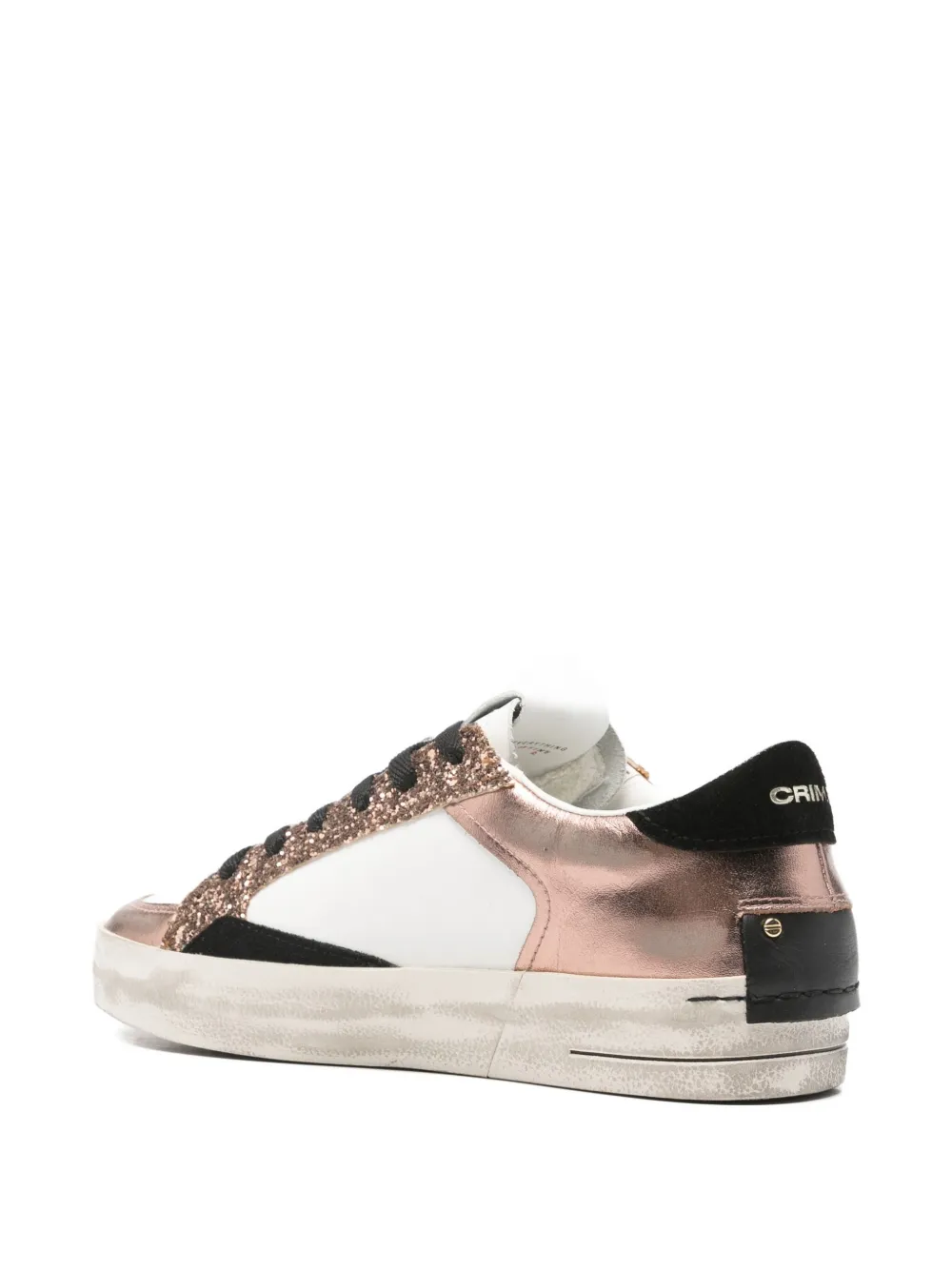Crime London SK8 Deluxe glitter panel sneakers Wit
