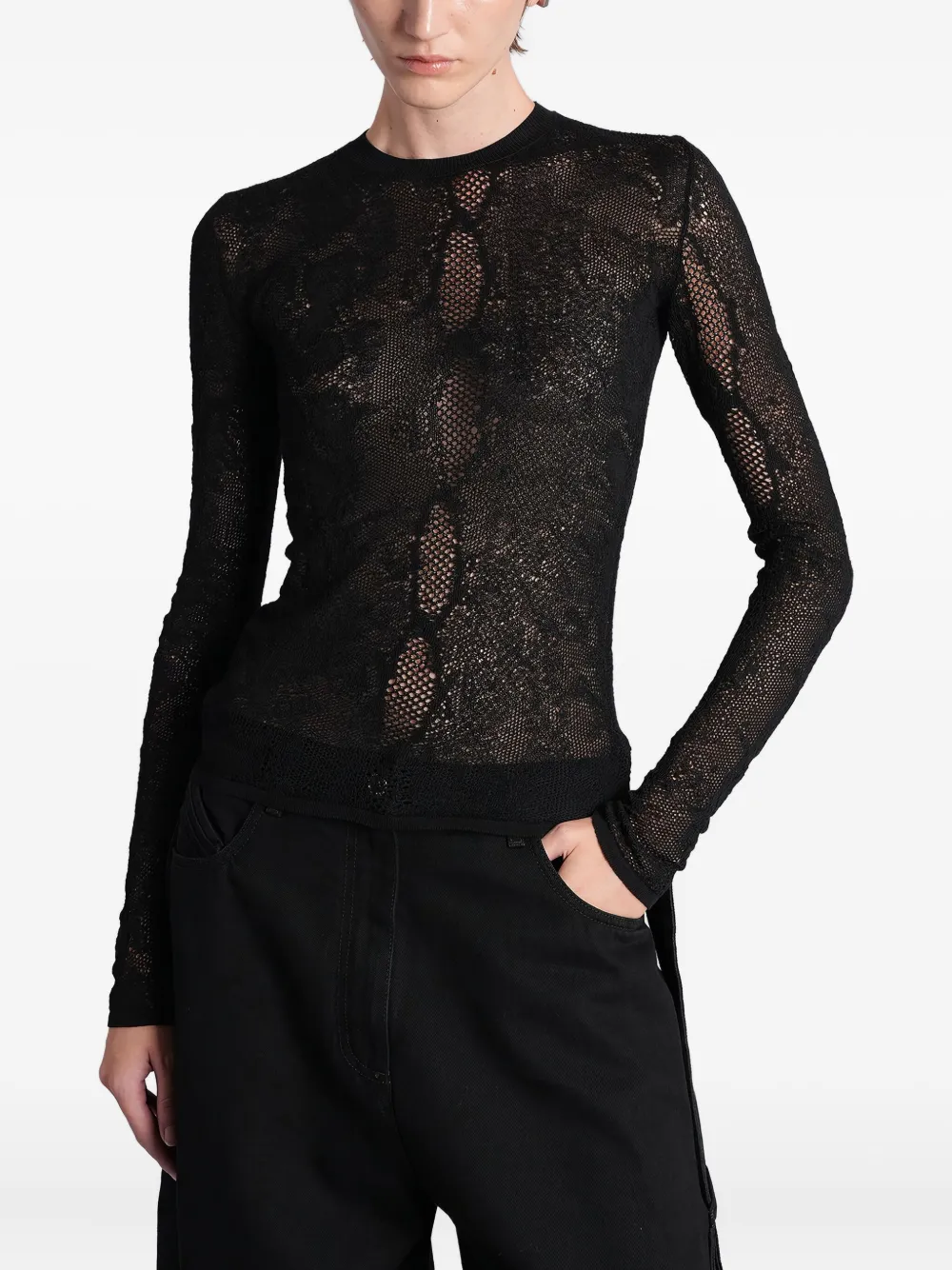 The Attico openwork blouse | Black | Image 1