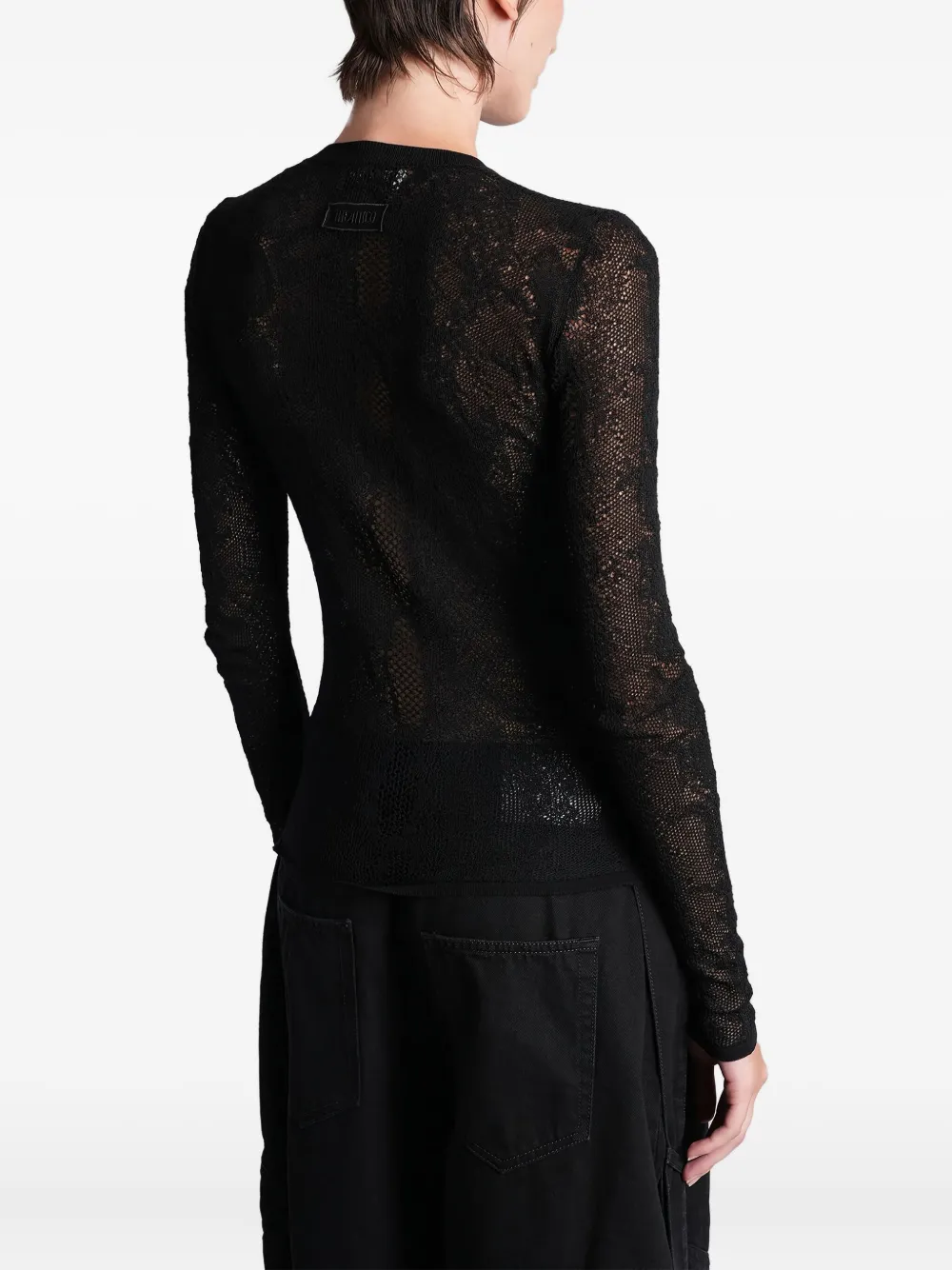 Attico Openwork Blouse In Black