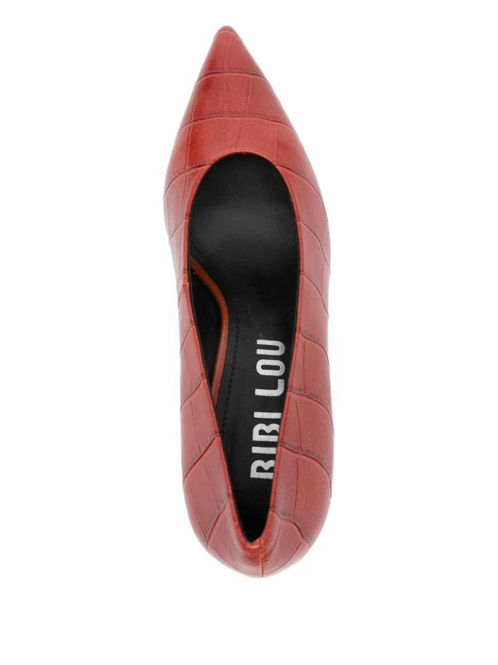 Bibi Lou 70 mm pumps met krokodillen-reliëf Rood