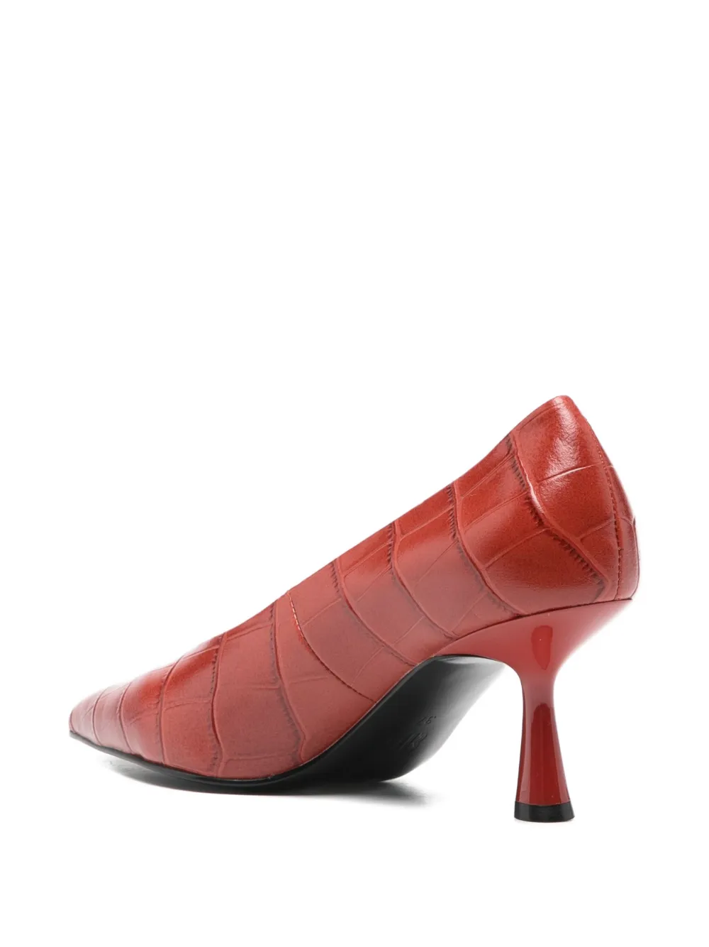 Bibi Lou 70 mm pumps met krokodillen-reliëf Rood